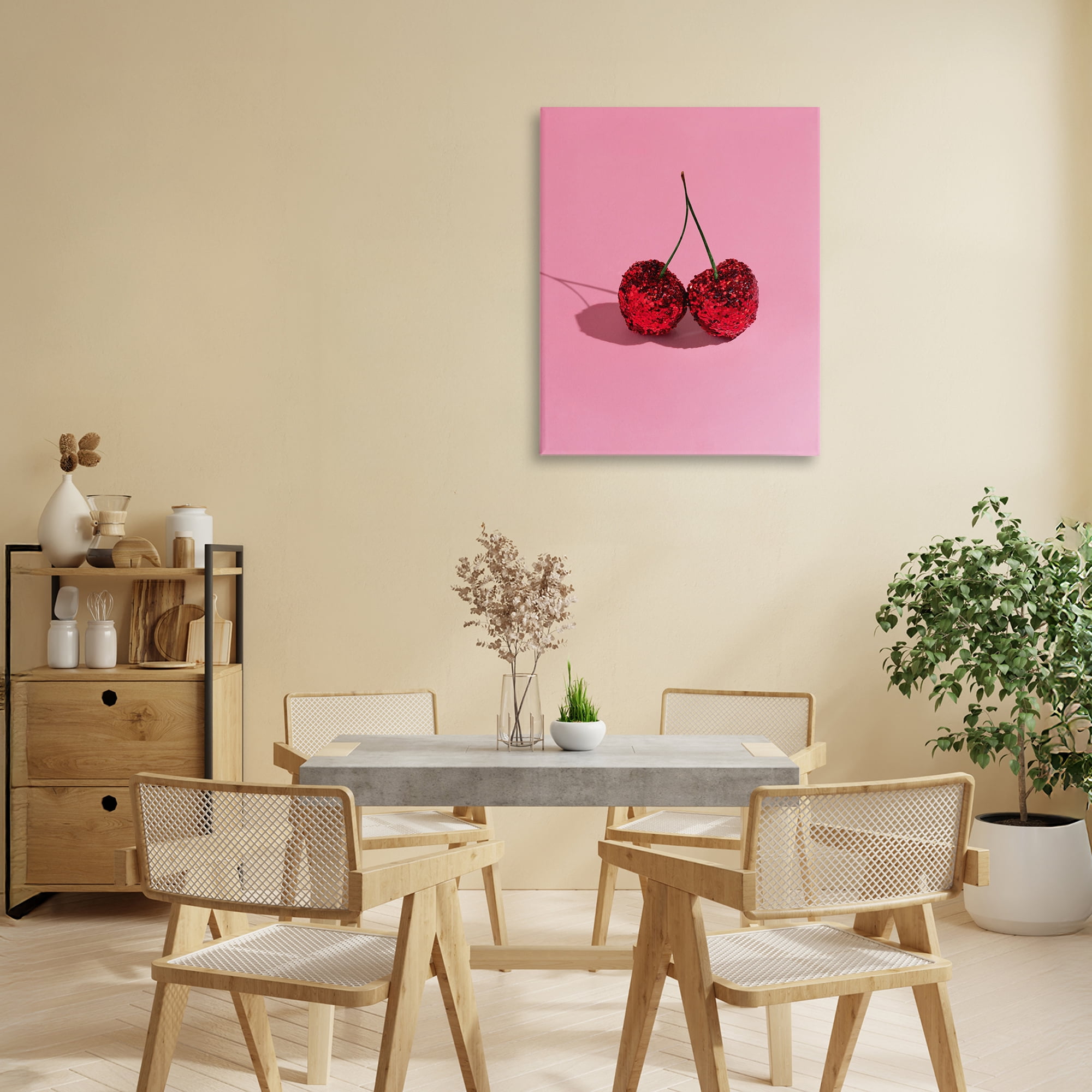 Stupell Industries Glitter Encrusted Cherries Canvas Wall Art, design by LISH Creative