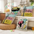 thumbnail image 6 of Easter Hunting Squad Decorative Throw Pillow Covers 20 x 20 Set of 4, Bless This Nest Bunny Ears Cushion Case Decor, Spring Rabbit Eucalyptus Leaves Home Decoration for Sofa Couch, 6 of 6