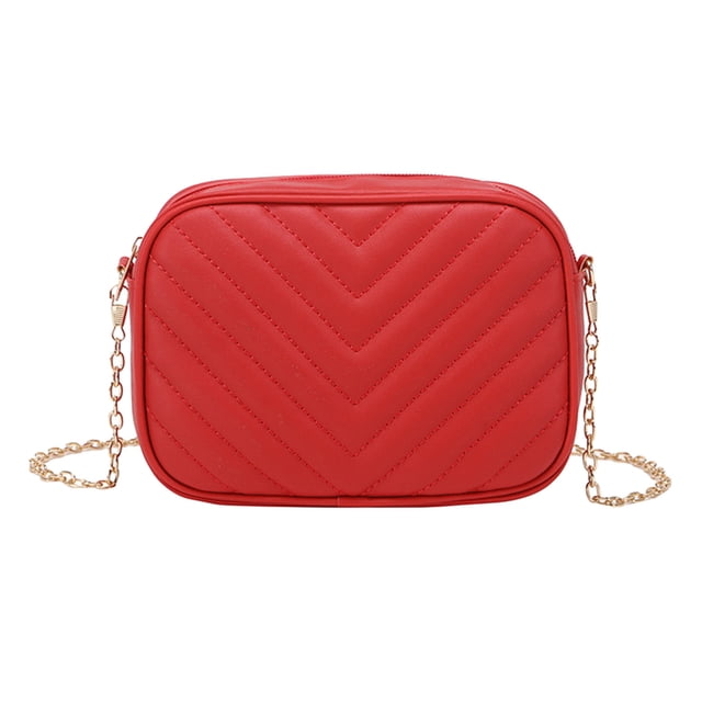 Ediodpoh Sac Messager pour Femmes Mode Simple Rayé Tendance Chaîne Sac à Bandoulière Sac à Main Pratique en Vert Armée Rouge