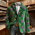 thumbnail image 5 of QSAWXQZ Men's St.Patrick's Day Carnival Blazer Graphic Print Long Sleeve Coat Festival Holiday Party Cardigan Jacket with Pockets 3XL, 5 of 6