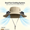 thumbnail image 4 of WKSCLPAI Wide Brim Solar Fan Hat - Clearance Sale! Fishing Hat with 2 Built-in Solar Fans, 3-Speed Adjustable & USB Rechargeable, Dual Power Mode Sun Hat for Men Women Outdoor, 4 of 7