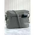 thumbnail image 4 of B.AmiciTM Margot Westhampton Organizer Hobo, Leather Exterior, Built-In Wallet Pocket, Over The Shoulder/Crossbody Bag, Women’s, Gray Design – Measures 12" Wide x 9" High x 3" Deep, 4 of 12