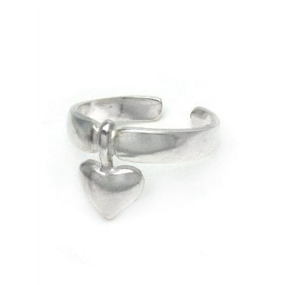 Sterling Silver Pointed Heart Adjustable Toe Ring