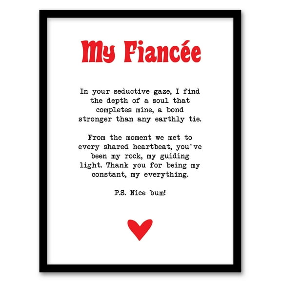 Artery8 Love Poem My Everything Fiancée Romantic Poetry Bedroom Art Print Framed Poster Wall Decor 12x16 inch