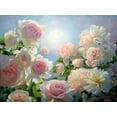 thumbnail image 2 of Kopania, Zbigniew 32x25 White Modern Wood Framed Museum Art Print Titled - Meeting of Roses and Peonies, 2 of 4