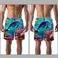thumbnail image 3 of luoweisi Men's Beach Shorts Quick Dry Swim Trunks with Mesh Lining Dolphin XL, 3 of 5