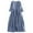 Blue, variant on Sngxgn Womens Dress Long Lantern Sleeve Square Neck Tie Backless Dress Ruffle Elastic Waist A-Line Mini Dress(Yellow,L)