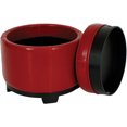 thumbnail image 4 of SAFAVIEH Round Modern Glam Storage Tray Ottoman, Red, 4 of 6