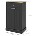 thumbnail image 5 of Trash Cans HOMCOM Kitchen Tilt Out Trash Bin Cabinet Free Standing Recycling Cabinet Trash Can Holder With Drawer, Black,Trash Cans With Lid, 5 of 8
