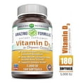 thumbnail image 3 of Amazing Formulas  Vitamin D3 with Coconut Oil Supplement |  5000  IU Per Serving | 180 Softgels | Non-GMO | Gluten Free | Made in USA, 3 of 3