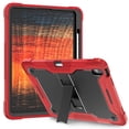 thumbnail image 1 of DWaybox Étui Robuste pour iPad Air 13‐inch (M4) 2026 Modèle A3462, Étui Blindée Antichoc à 3 Couches (Silicone Souple + PC Rigide) avec Béquille et Porte‐crayon -Rouge + Noir, 1 of 4
