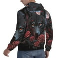 thumbnail image 6 of Cauagu Rose Full Moon Black Wolf for Men's Pullover Hooded Sweatshirt Athletic Casual Hoodie Aautumn Hoodie Sweatshirt for Men Pullover Casual Hooded Sweatshirt-XX-Large, 6 of 7