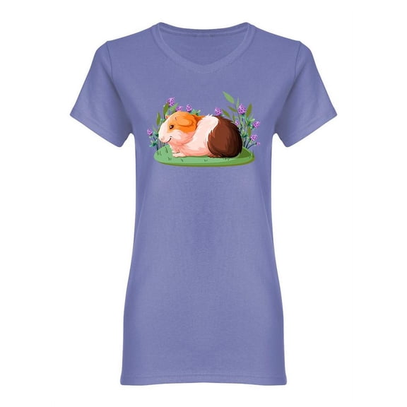 Guinea Pig On Cavia Porcellus. Shaped T-Shirt Women -Image by Shutterstock, Female x-Large