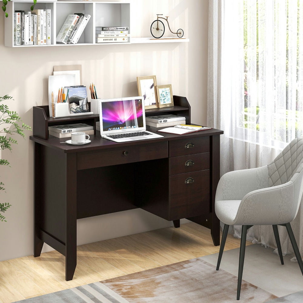 Demi Bonn Computer Desk PC Laptop Study Writing Table Workstation, Small Home Office Desk, Brown