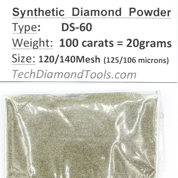 TechDiamondTools Diamond Powder 270/230 mesh 20 Grams = 100 carats'. (120/140 mesh)