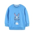 thumbnail image 6 of Spazoro Toddler Girls Cute Graphic Sweatshirts, Long Sleeve Soft & Stretchy Crew Neck 100% Cotton Tops Casual Pullover Shirts for Fall Light Blue Size 2-3 T, 6 of 9