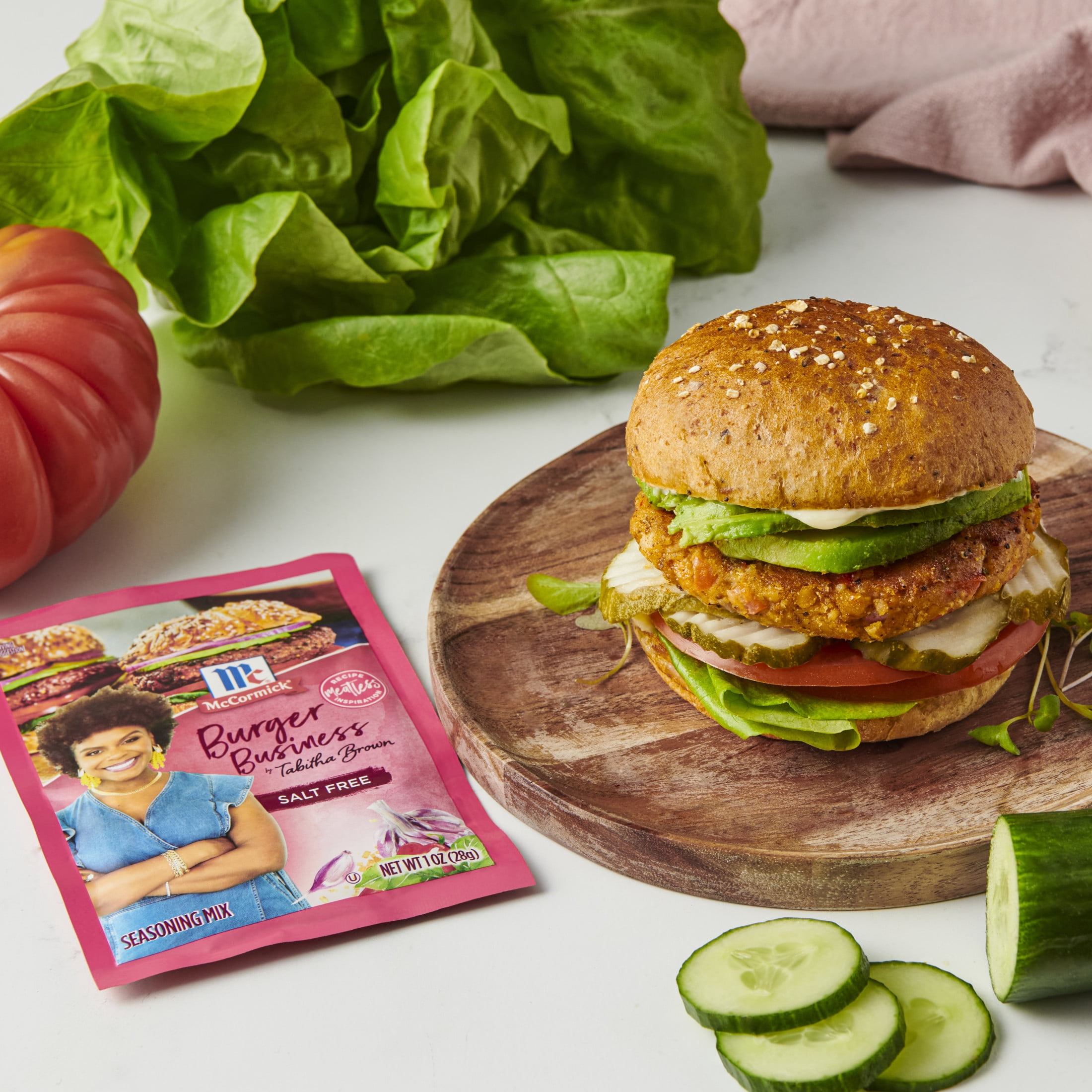 (2 pack) McCormick Salt Free Burger Business by Tabitha Brown Seasoning Mix, 1.0 oz Packet