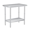 thumbnail image 1 of Yiwa Table de Travail en Acier Inoxydable Commercial Robuste, Table de Préparation Certifiée NSF avec Étagère Réglable et Crochets pour Restaurant, Cuisine, Maison, Hôtel, 1 of 7