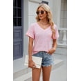 thumbnail image 5 of Spring And Summer V-neck Pocket Solid Color Long-sleeved Loose T-shirt Tops For Women, 5 of 8