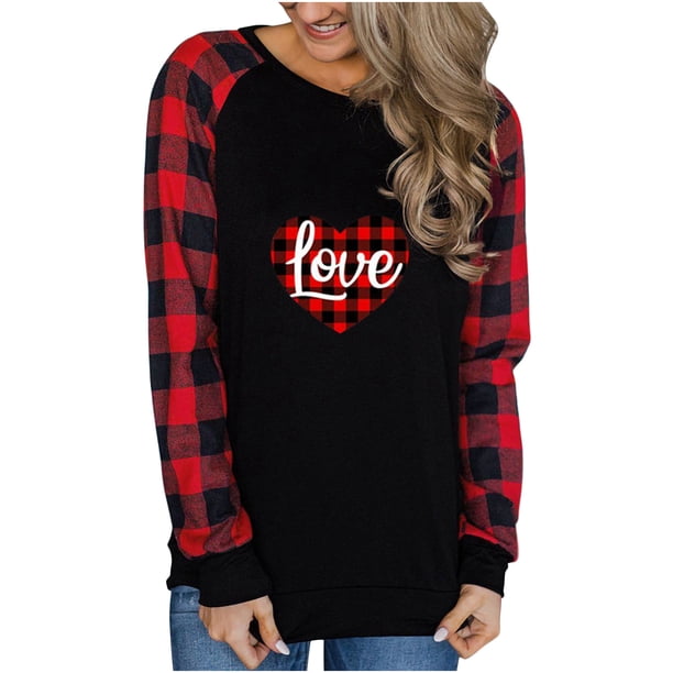 Camisas A Cuadros de Navidad Para Mujer, Blusas de Manga Larga Con Cuello Redondo Y Costuras Sueltas A La Moda, Blusa de Otoño Odeerbi ODB205594