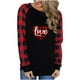 thumbnail image 1 of Camisas A Cuadros de Navidad Para Mujer, Blusas de Manga Larga Con Cuello Redondo Y Costuras Sueltas A La Moda, Blusa de Otoño Odeerbi ODB205594, 1 of 9