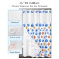 thumbnail image 2 of No Hook Cloth Fabric Shower Curtain with Snap in Liner, Blue Flower Waterproof Shower Curtains Set with See Through Top Window, Cartoon Daisy Garden Florals Watercolor Bath Curtains Shower 72"x72", 2 of 6
