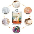 thumbnail image 6 of Yayeee 4 Pack Qtip Holder Bathroom Cotton Swab Canister with Lid Clear Dispenser Set, Beige Glasses, 6 of 6