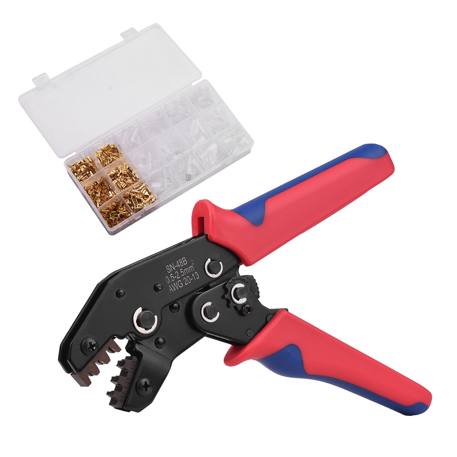 Electrical Crimper Kit Wire Terminal Crimping Tool Plier Male Female Connectors 