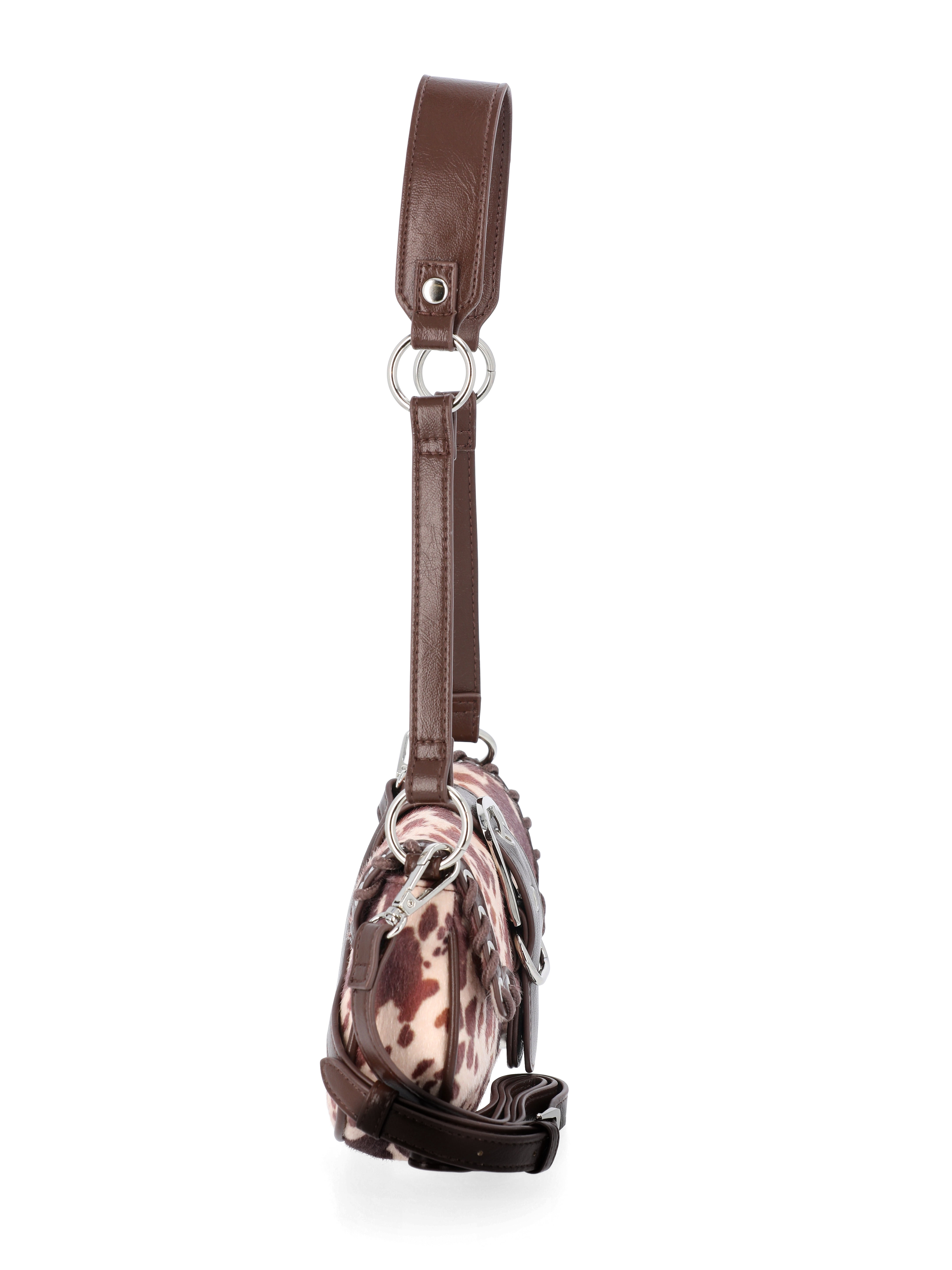 No Boundaries Women's Shoulder Bag, Brown Cow