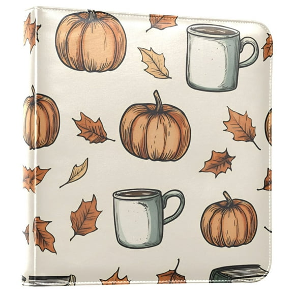 FORMRS 3 Ring Photo Album 4"x6" Self Adhesive Large Capacity PU Leather Cover, Fall Leaves