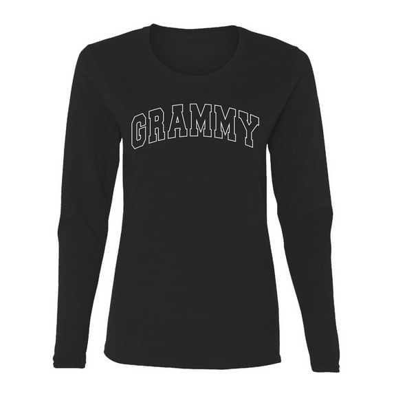 Wild Bobby GRAMMY Varsity Letters Women Graphic Long Sleeve Tee