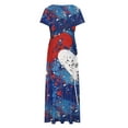 thumbnail image 4 of Cinvoph Robe Maxi pour Femmes, Col Rond, Courte, Sans Manches, Robe T-Shirt à Imprimé Graphique, Été, Décontractée, Taille Haute, Robe Florale, 4 of 5