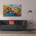 thumbnail image 3 of Epic Graffiti 'Pride Fight in the Savanna African Lions' by Jace D McTier, Giclee Canvas Wall Art, 60"x40", 3 of 8