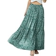 thumbnail image 5 of Cueply Womens Flowy Long Maxi Skirt Pleated Elastic High Waist Drawstring Tiered Skirts with Pockets, 5 of 7