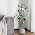thumbnail image 6 of 4FT Artificial Eucalyptus Plants with White Velve Leaves and Natural Trunk, 6 of 7