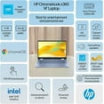 thumbnail image 2 of HP Chromebook x360 14 inch FHD IPS Touch 2-in-1 Laptop, Intel Processor N100, 4GB RAM, 64GB eMMC, Chrome OS, Sky Blue, with Tigology Accessories, 2 of 7