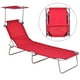 Gymax Chaise Longue Pliante Chaise de Plage Fauteuil Inclinable Dossier Rouge – image 1 sur 10