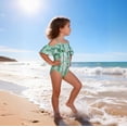 thumbnail image 5 of FINALGANG Girls One Piece Swimsuit Toddler Floral Print Cold Shoulder Ruffled Adjustable Spaghetti Straps Swimwear For Beach Vacation Green 7-8 Years, 5 of 6