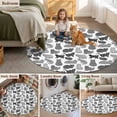 thumbnail image 5 of Black White Cat Round Area Rug 7Ft Washable Circle Rugs for Dorm Laundry Room, Modern Striped Geometric Abstract Non-Slip Carpet Floor Mats Indoor Outdoor Carpet Runner Aesthetic Home Decor, 5 of 8