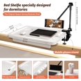 thumbnail image 3 of Bedside Shelf for Bunk Bed - Dorm Bed Shelf with Cup Holder, Night Light Socket, and Hook Versatile Bed Shelf for Dorm Room Essentials, Loft Nightstand, and Dorm Bed Storage Solution Pure White 02, 3 of 16