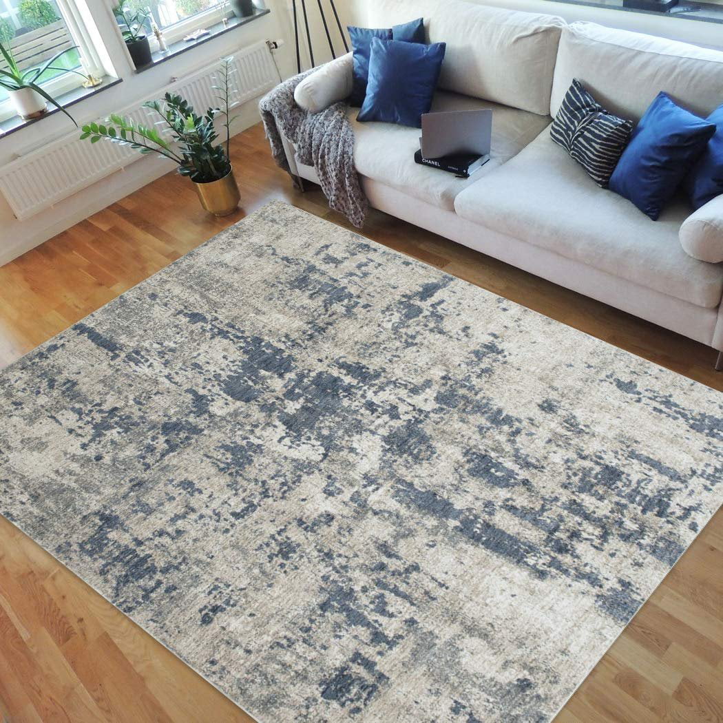 PAVILLION IVY BLUE MULTI COLOURED ABSTRACT STYLE RUG  in various sizes 