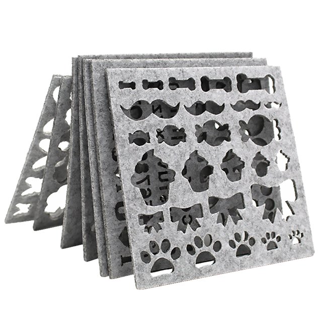 MasteelfCA 7pcs DIY Craft Stencil Applique Mold Felting Starter Kit Needle Embroidery Tool