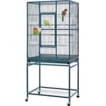 thumbnail image 1 of Jaula para Pájaroas Jaula Grande con Soporte Pie Jaula para Loros Mascota Jaula con Ruedas 136 cm Azul Marino, 1 of 5