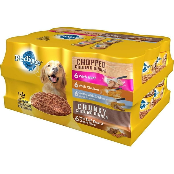 Pedigree Chopped Ground Dinner Wet Dog Food, Variety Pack (13.2 Ounce