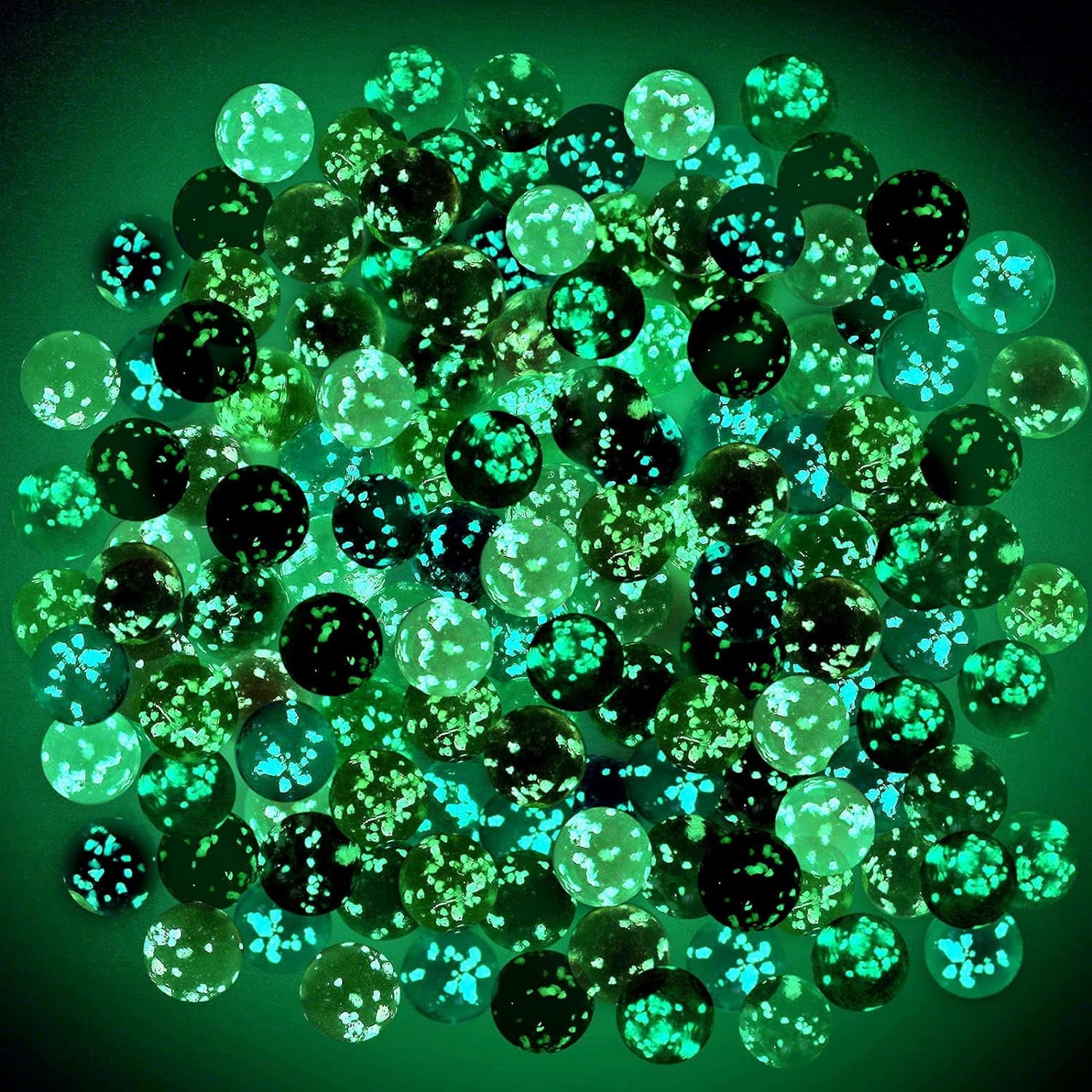 GIXUSIL 40Pcs Colorful Glass Marbles Glow in The Dark Marbles Multi-Color Luminous Marbles Glowing Glass Marbles for Marble Games DIY and Home DecorRandom Color