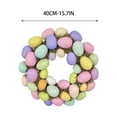 thumbnail image 2 of TERGAYEE Colorful Easter Egg Wreath,16Inch Artificial Easter Wreaths for Front Door,Hanging Spring Wreath with Pastel Easter Eggs,Green Leaves for Wall Window Party Decor, 2 of 9