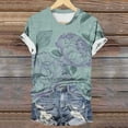 thumbnail image 6 of Sexlip Womens Swimsuit Set Faded Abstract Print Cover Up Design Crew Neck Short Sleeve Casual Silhouette Sun Protection Fabric for Beach Wear Green XXXL, 6 of 6
