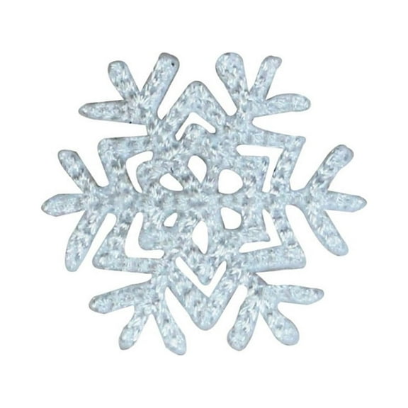 ID 8129 Snowflake Patch Winter Christmas Snow Ice Embroidered Iron On Applique