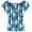 harlequin blue, variant on O-Neck Women Blouses Elegant Short Sleeve Printing Zipper Back Vintage Women Tops
