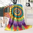 thumbnail image 2 of Colorful Rainbow Tie Dye Spiral Pattern Blanket,Comfortable Soft Flannel Throw Blanket,All Season,Warm Lightweight Blankets for Sofa Bed Couch Living Room Chair,60"x80", 2 of 4